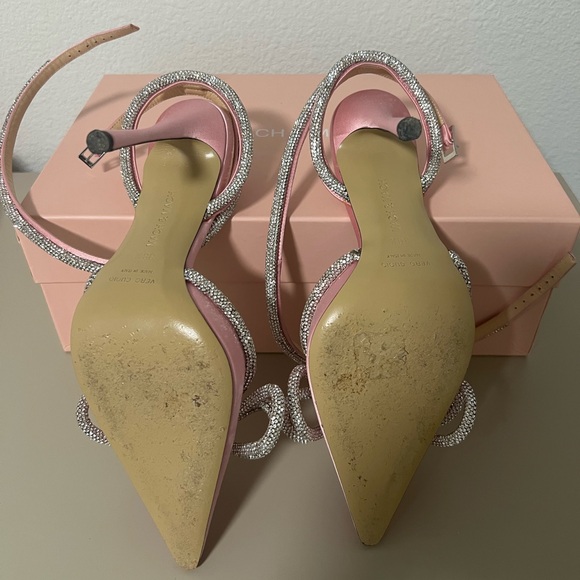 Mach & Mach Silk Satin Double Bow High Heels - Picture 4 of 8